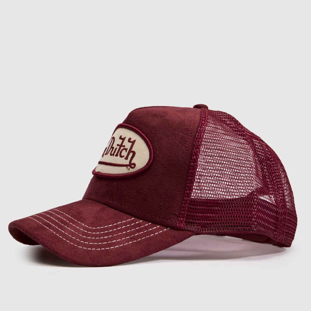 Von Dutch Suede Effect Trucker Cap in Red Von Dutch Suede Effect Trucker Cap 4