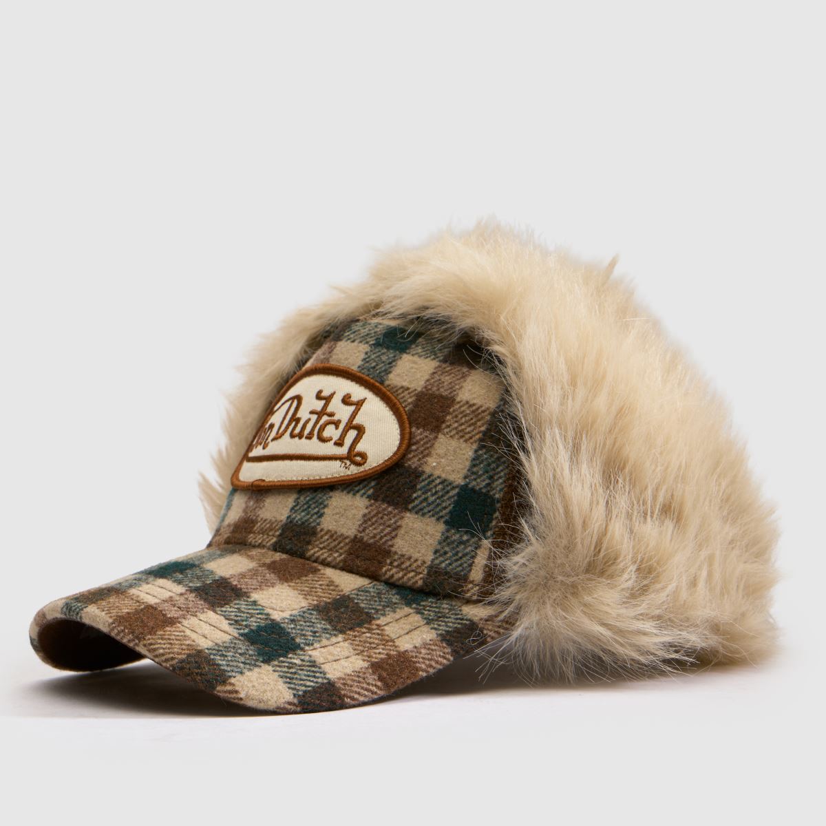 Von Dutch Check Trapper Cap in Brown Multi Von Dutch Check Trapper Cap 4