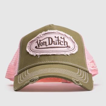 Von Dutch Green Multi Distressed Trcuker Cap Caps and Hats