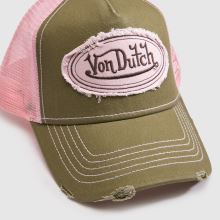 Von Dutch Distressed Trcuker Cap in Green Multi Von Dutch Distressed Trcuker Cap,2 of 4