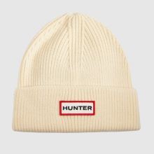 HUNTER BOOTS Acksley Knit Ribbed Beanie in Off-White HUNTER BOOTS Acksley Knit Ribbed Beanie,1 of 4