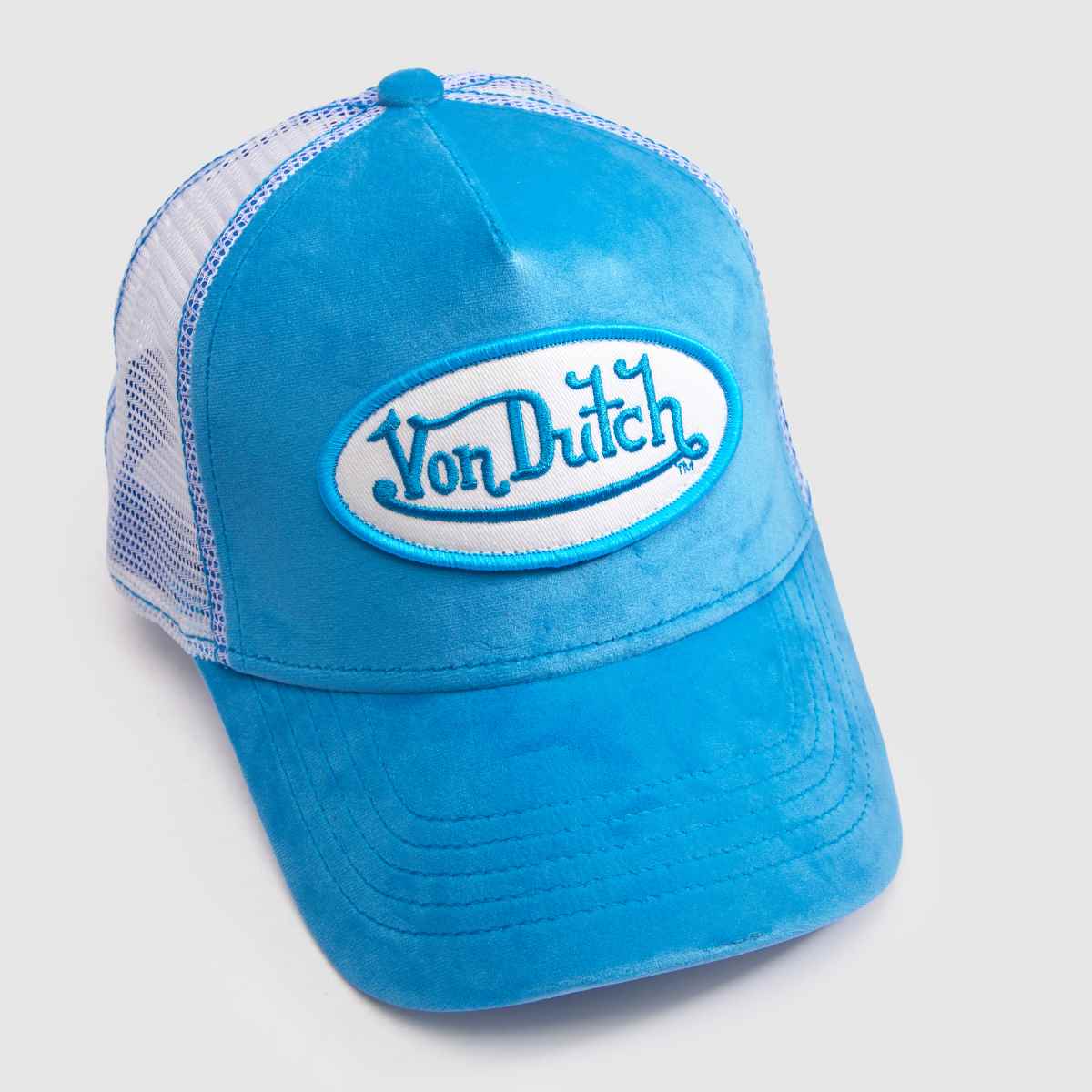 Von Dutch Velvet Trucker Cap in Blue Von Dutch Velvet Trucker Cap 1