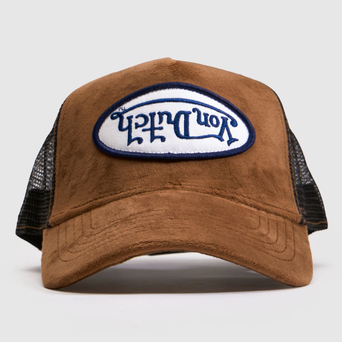 Von Dutch Velvet Trucker Cap in Brown Von Dutch Velvet Trucker Cap