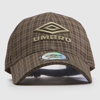UMBRO Brown Multi Check Print Cap Caps and Hats