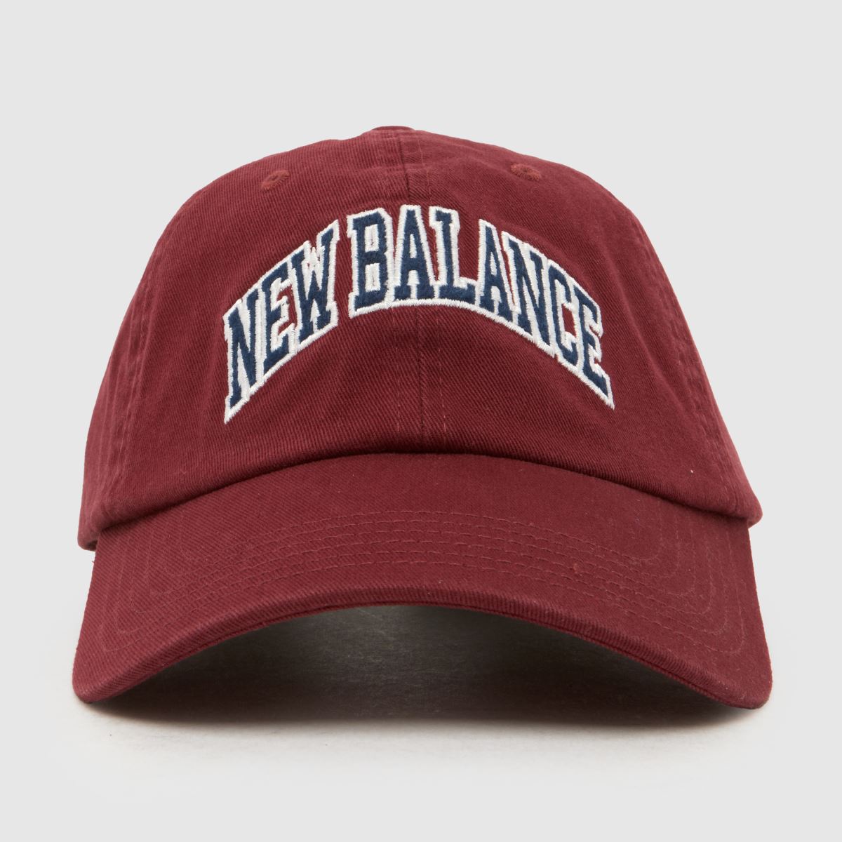 New Balance 6 Panel Cap in Red & Black, Logo Detail, Cotton