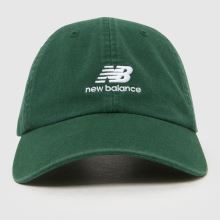 New Balance Stacked Logo 6 Panel Cap in Dark Green New Balance Stacked Logo 6 Panel Cap,1 of 4