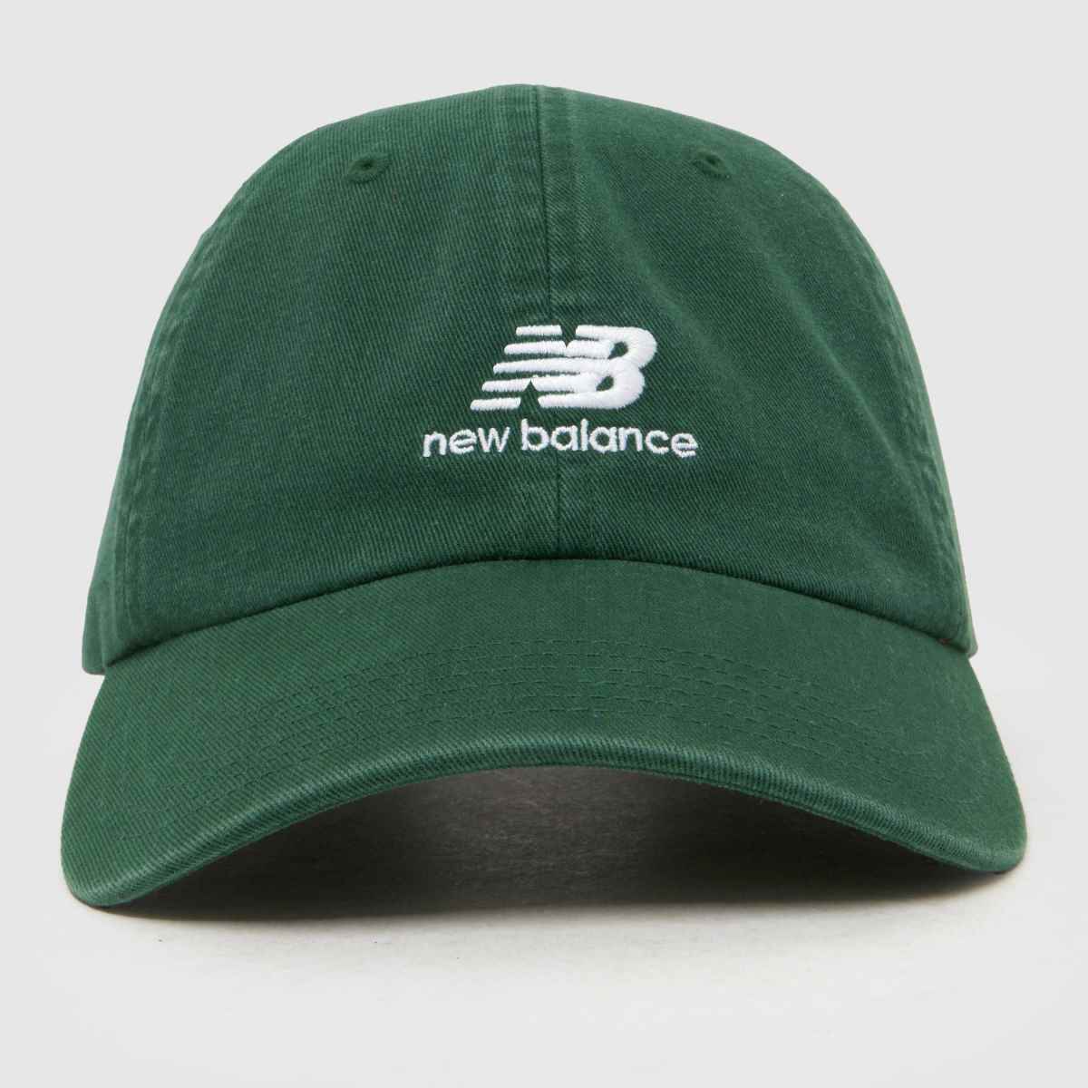 New Balance Stacked Logo 6 Panel Cap in Dark Green New Balance Stacked Logo 6 Panel Cap