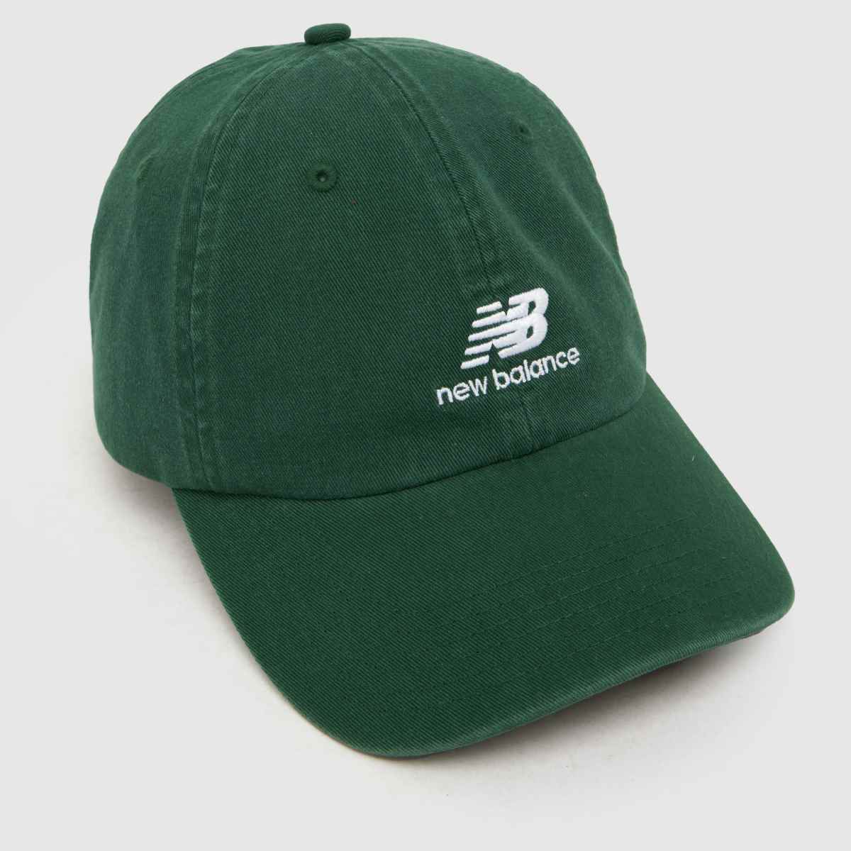 New Balance Stacked Logo 6 Panel Cap in Dark Green New Balance Stacked Logo 6 Panel Cap 1