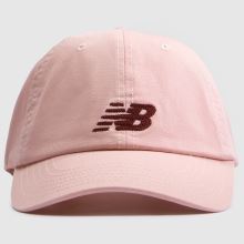 New Balance 6 Panel Chain Stitch Logo Cap in Pale Pink New Balance 6 Panel Chain Stitch Logo Cap,1 of 4
