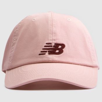 New Balance Pale Pink 6 Panel Chain Stitch Logo Cap Caps and Hats