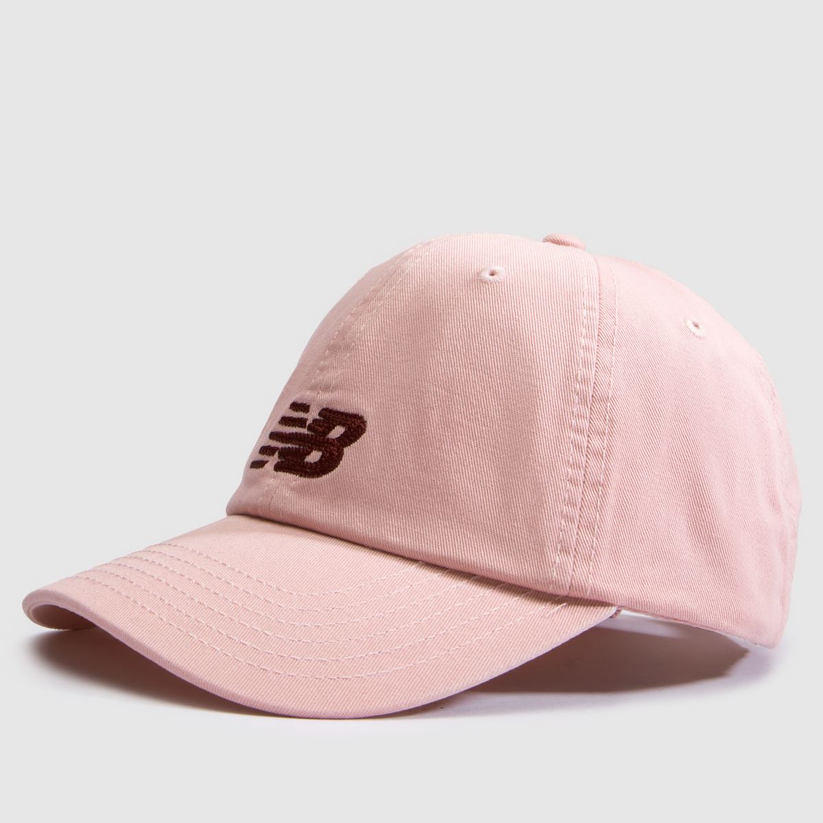 New Balance 6 Panel Chain Stitch Logo Cap in Pale Pink New Balance 6 Panel Chain Stitch Logo Cap 1