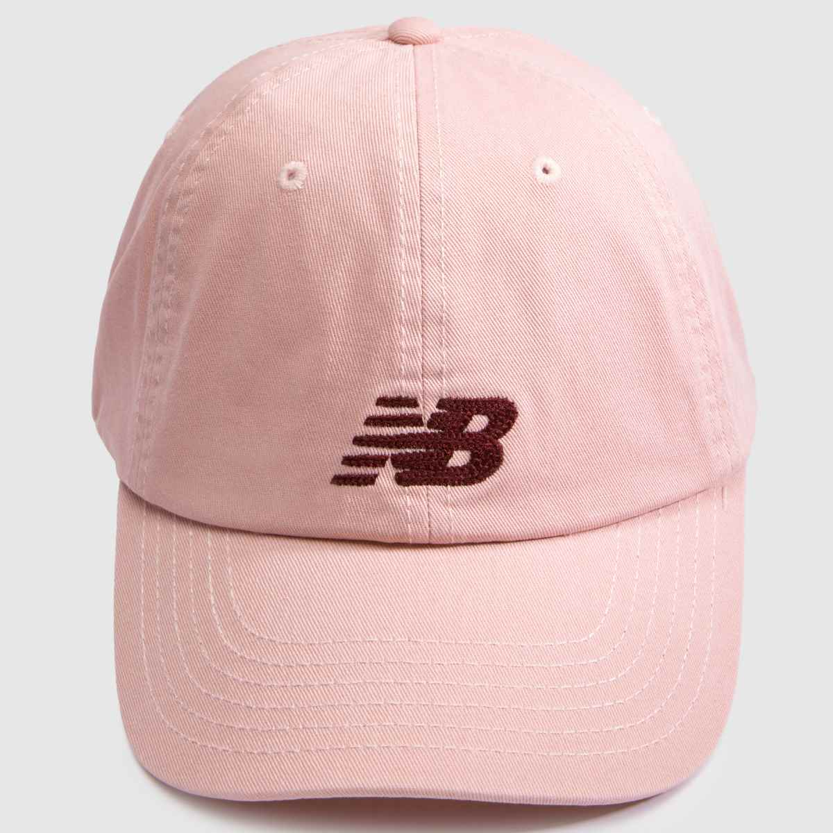 New Balance 6 Panel Chain Stitch Logo Cap in Pale Pink New Balance 6 Panel Chain Stitch Logo Cap 4