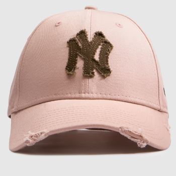 New Era Pale Pink 9FORTY Yankees Distressed Cap Caps and Hats