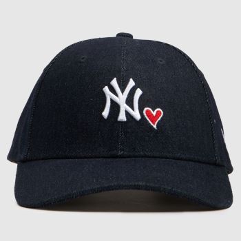 New Era Navy Denim Heart 9FORTY Cap Caps and Hats