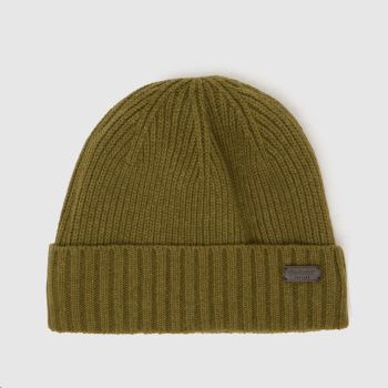 Barbour Khaki Carlton Beanie Hat Caps and Hats