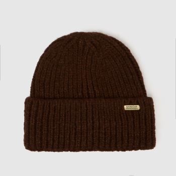 Barbour Brown Aria Beanie Hat Caps and Hats