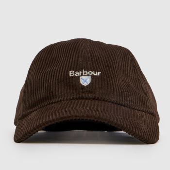 Barbour Dark Brown Preston Cord Cap Caps and Hats