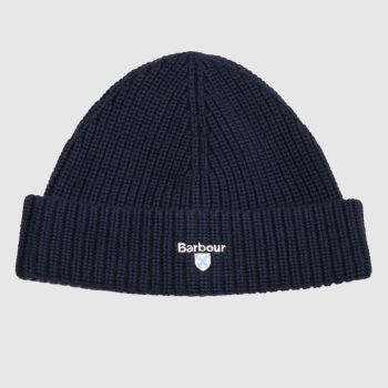 Barbour Navy Cascade Knit Beanie Caps and Hats