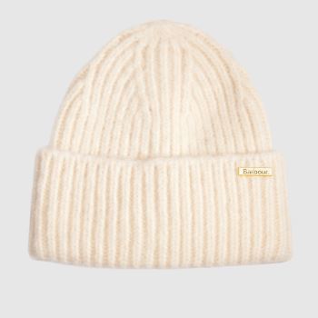 Barbour Off-White Meryl Soft Knit Beanie Caps and Hats