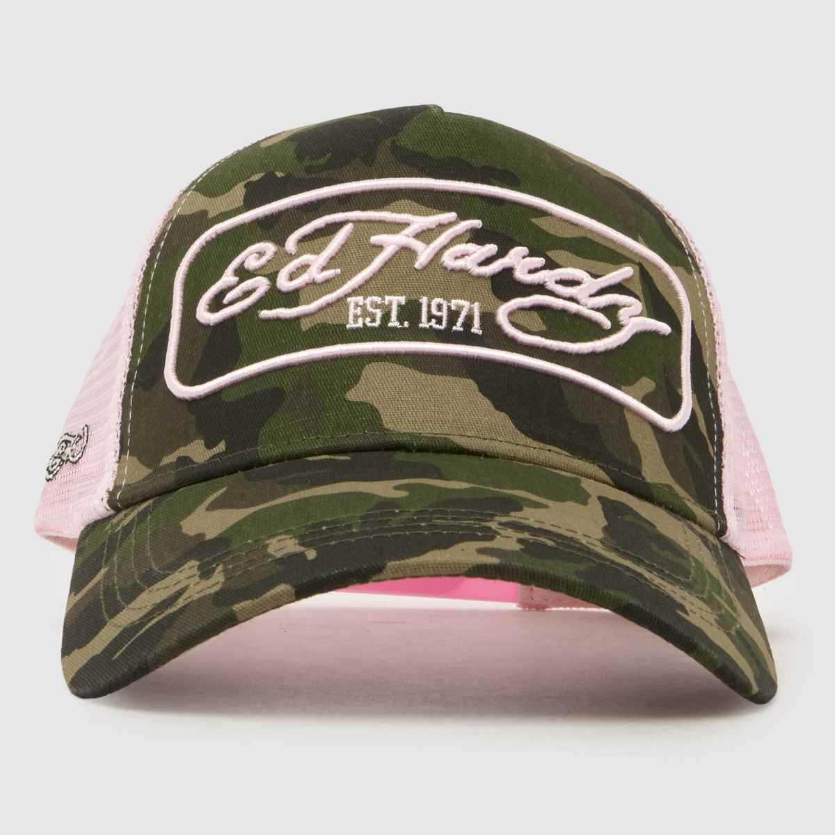 ED HARDY 1971 Camo 5 Panel Trucker Cap 