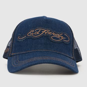ED HARDY Navy DENIM CAP Caps and Hats