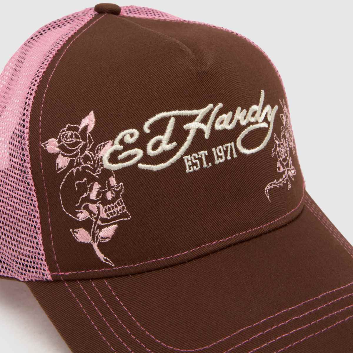 ED HARDY EMBROIDEREY TRUCKER in Brown Multi ED HARDY EMBROIDEREY TRUCKER 1