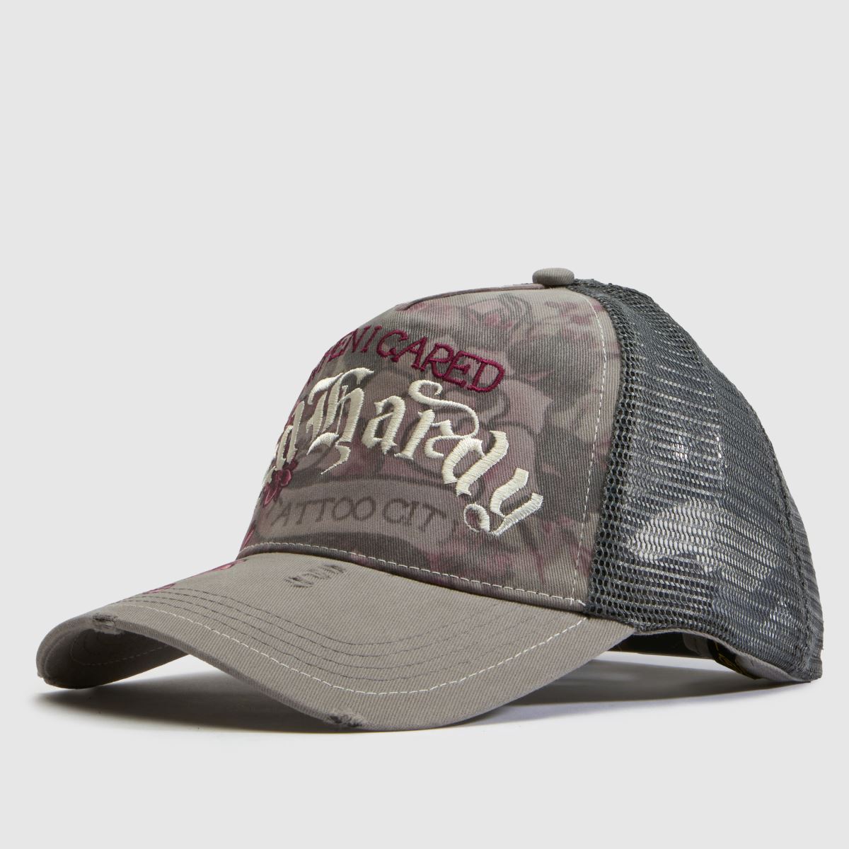 ED HARDY Floral Tattoo Panel Cap in Grey Multi ED HARDY Floral Tattoo Panel Cap 1