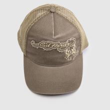 ED HARDY Applique Trucker Cap in Brown ED HARDY Applique Trucker Cap,3 of 4