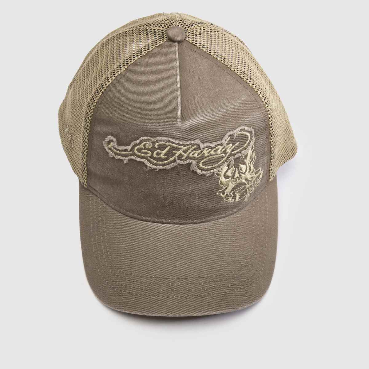 ED HARDY Applique Trucker Cap in Brown ED HARDY Applique Trucker Cap 4