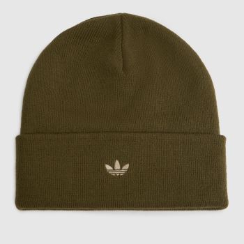 adidas Khaki Color Cuff Beanie Caps and Hats