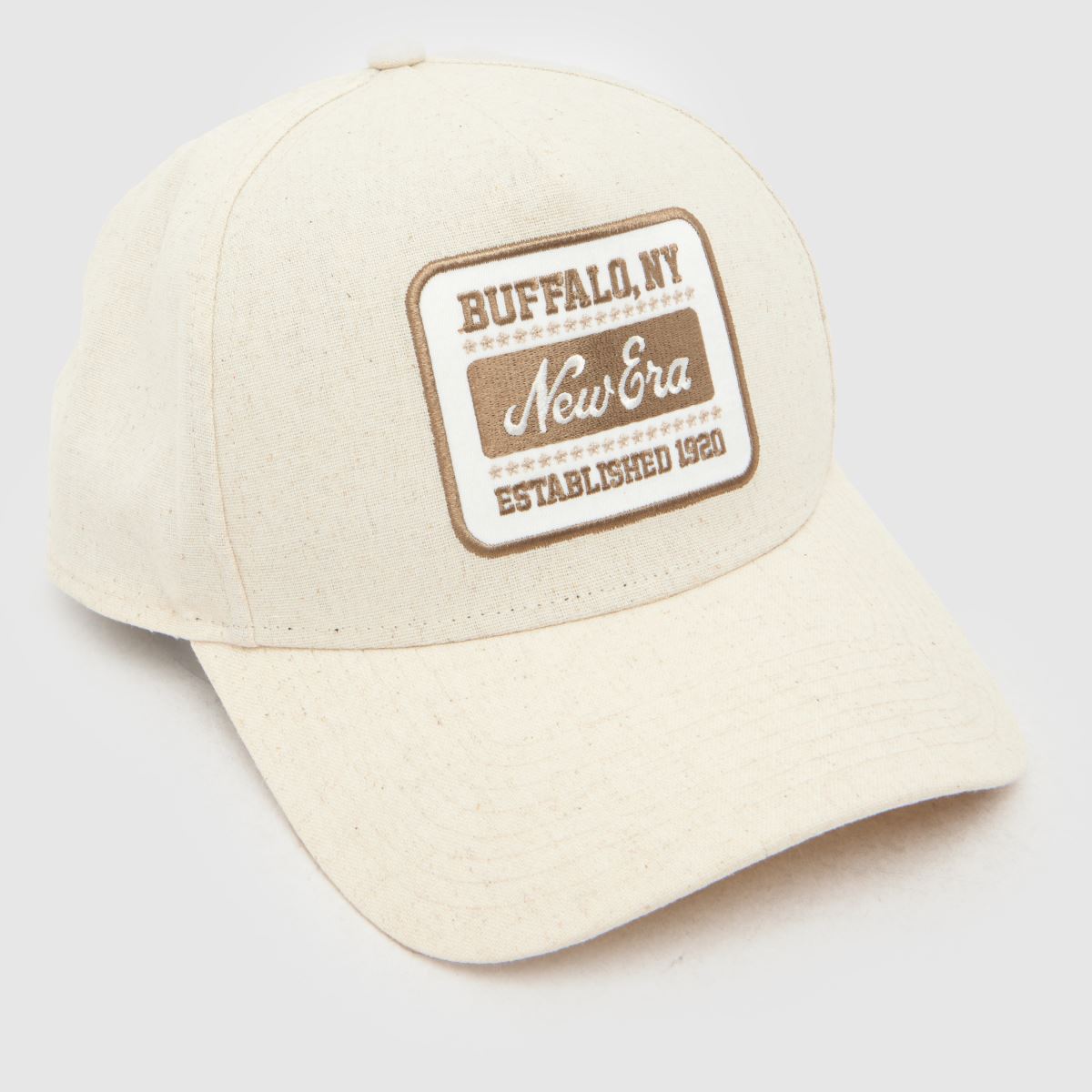 New Era Patch Linen E-Frame Cap in Stone New Era Patch Linen E-Frame Cap 1