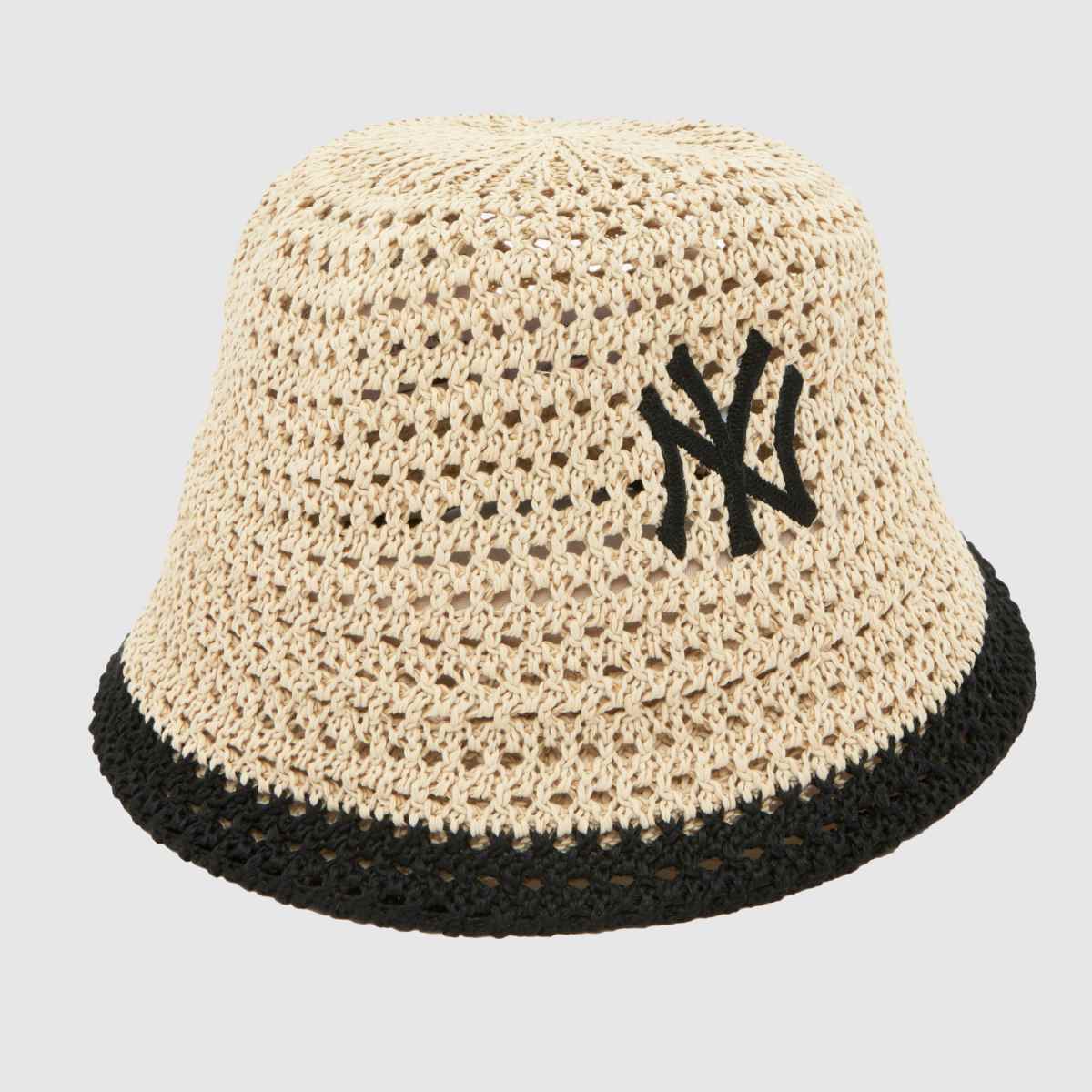 New Era Knitted Bucket Hat in Stone & Black New Era Knitted Bucket Hat 1