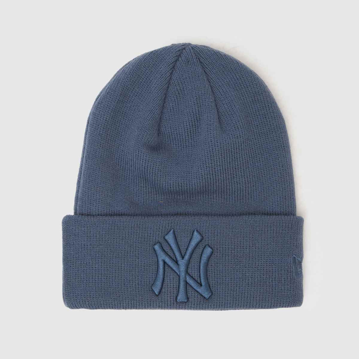 Image of New Era Kids Essential Beanie in Blue, Logo Detail