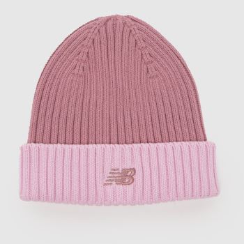 New Balance Pale Pink Kids Contrast Beanie Kids Hats
