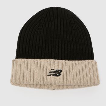 New Balance Black Kids Contrast Beanie Kids Hats