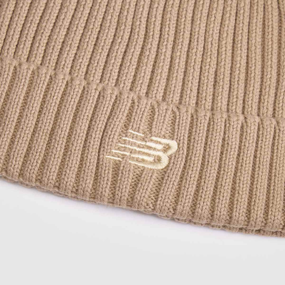 New Balance Small Logo Beanie in Stone New Balance Small Logo Beanie 4