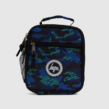 Hype navy & green neon logo camo lunch bag Hype navy & green neon logo camo lunch bag