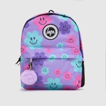 Hype Purple Purple Flowers Backpack Bags