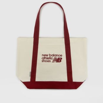 New Balance White & Burgundy Classic Tote Bag Bags