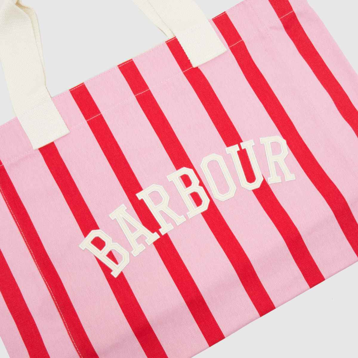 Barbour Emily Stripe Tote Bag in Pink Multi Barbour Emily Stripe Tote Bag 1