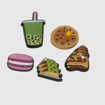 Crocs Multi Jibbitz Lunchin On The Go 5 Pk Shoe Accessories