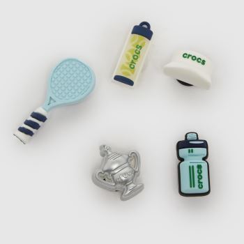 Crocs Multi Jibbitz Tennis Game 5 Pack Shoe Accessories
