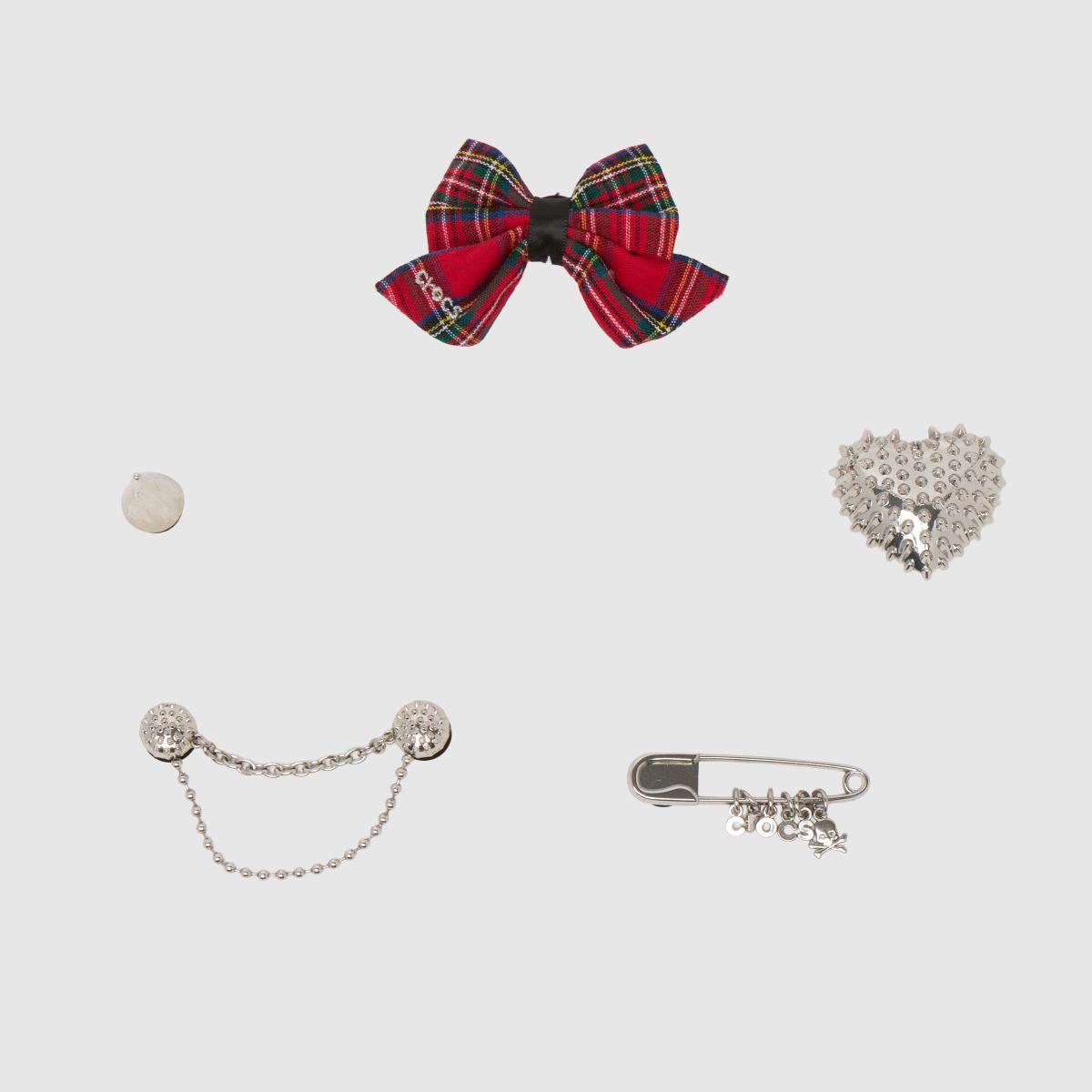 Image of Crocs Kids Shoe Charm 5 Pack in Silver & Red, Printed