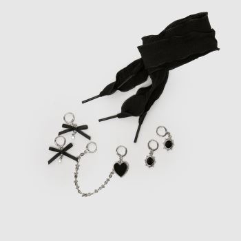 Crocs Black & White Jibbitz Lace & Bow Charm Kit Shoe Accessories