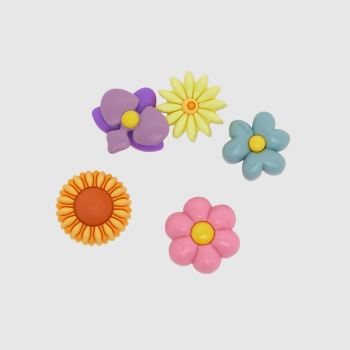 Crocs Multi Jibbitz Puffy Flowers 5PK Shoe Accessories