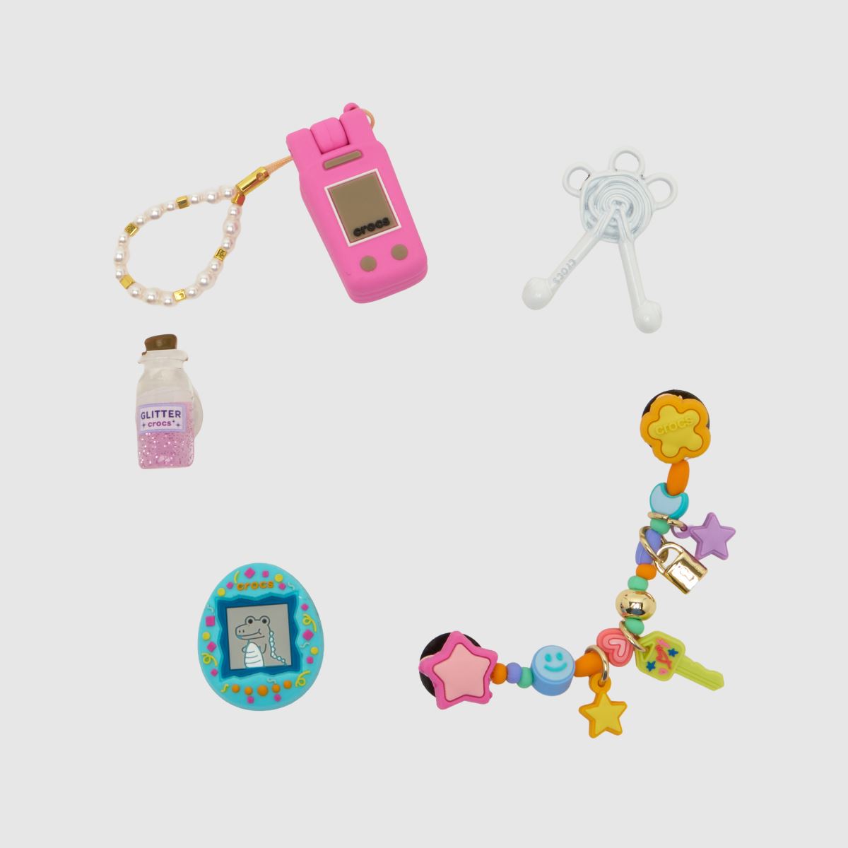 Crocs Jibbitz Girly Nostalgia 5 Pack in Multi Crocs Jibbitz Girly Nostalgia 5 Pack