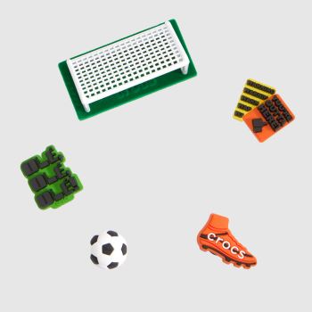 Crocs Multi Jibbitz Football Game 5 Pack Shoe Accessories