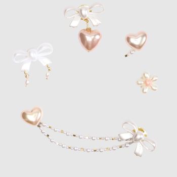 Crocs Weiß-Gold Jibbitz Bow And Heart 5 Pack Schuh-Accessoires