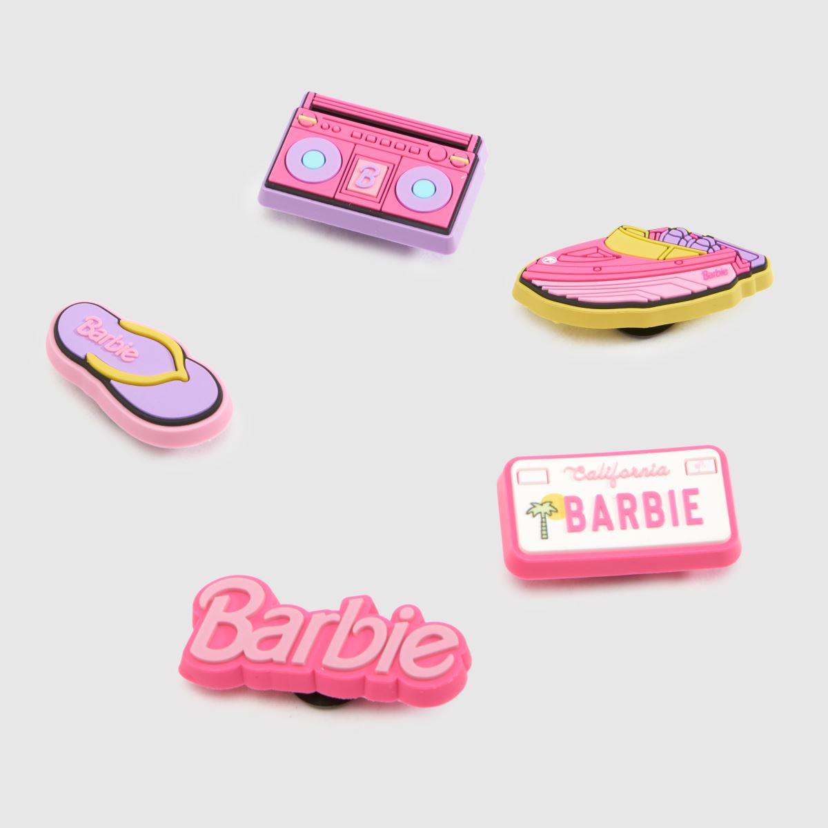 Crocs Jibbitz Barbie 5 Pack in Pink Multi Crocs Jibbitz Barbie 5 Pack 1