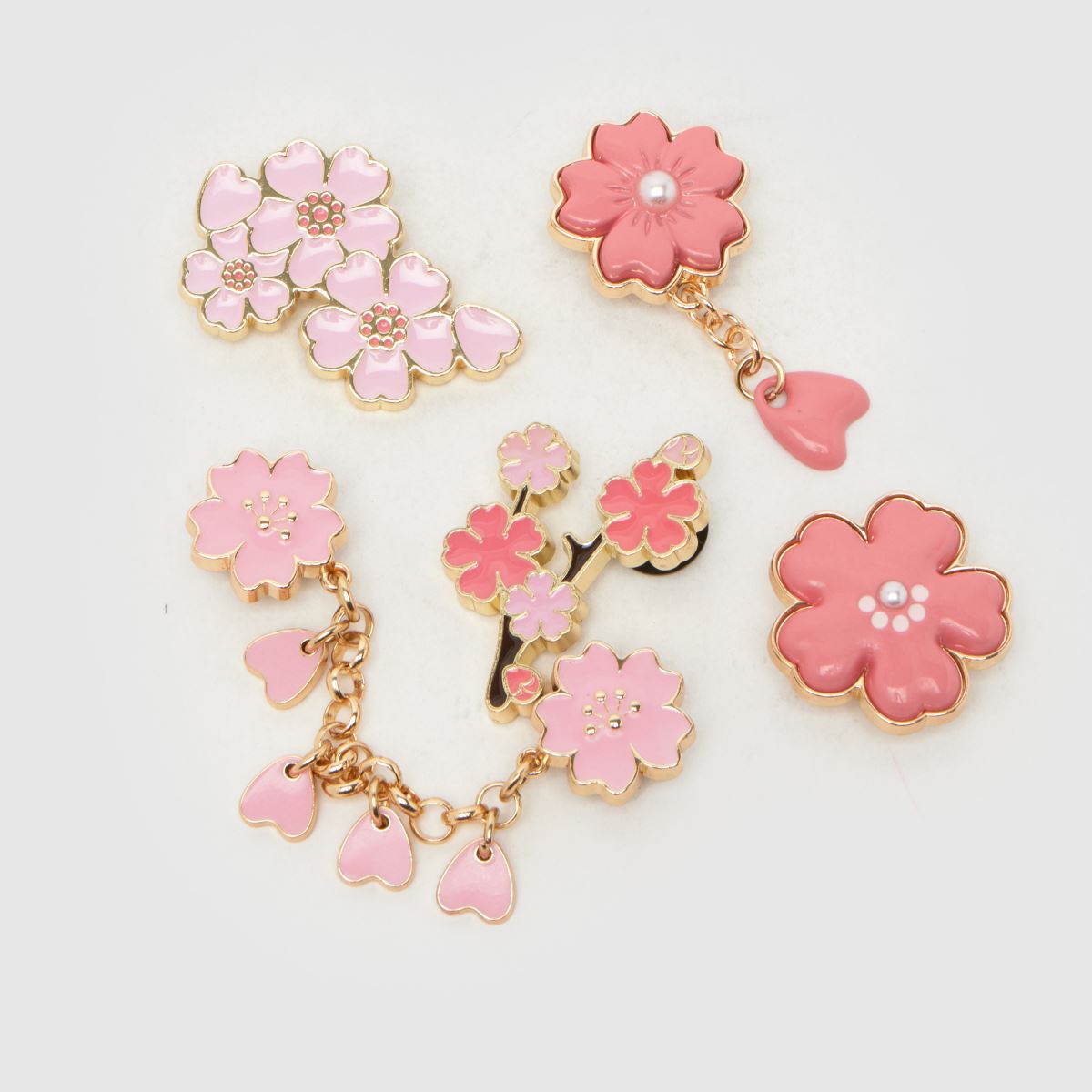 Image of Crocs Pink Multi Jibbitz CHERRY BLOSSOM 5PK